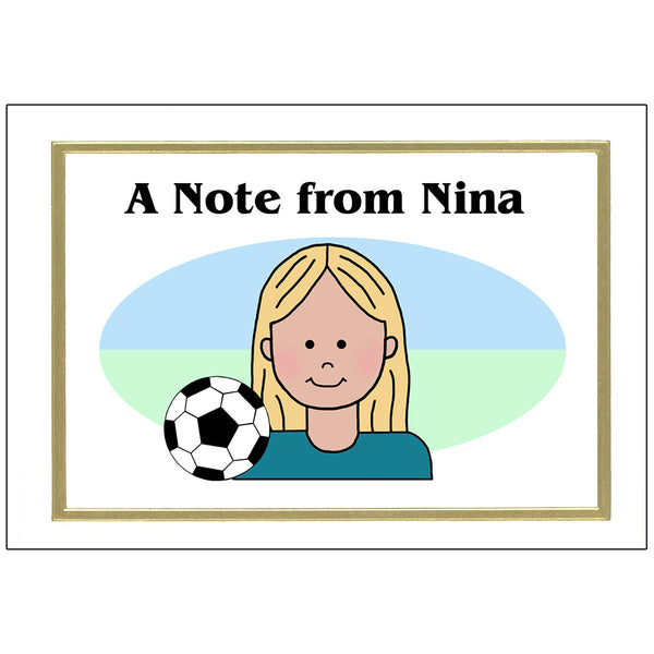 Soccer Kid Personalized Thank You Notes for Girls
