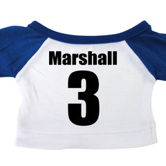 Example Back of Personalized Volleyball Teddy Bear Shirt