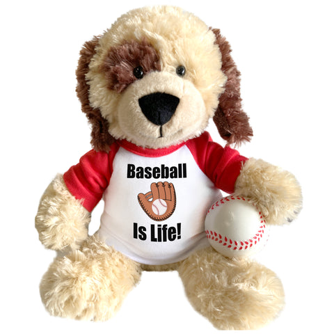 Personalized Baseball Spotty Dog - 12" Plush
