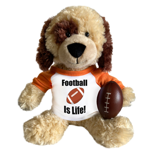 Personalized Football Spotty Dog - 12" Plush