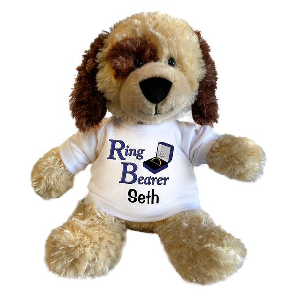 Ring Bearer Spotty Dog -  Personalized 12" Plush