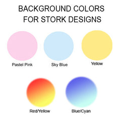 Examples of background colors for adoption storks