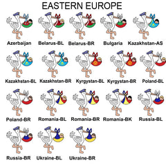 Examples of adoption storks with baby boys from Eastern Europe
