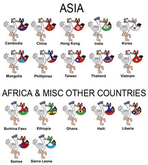 examples of adoption storks with baby girls from Asia, Africa, and other countries