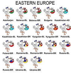 Examples of adoption storks with baby girls from Eastern Europe
