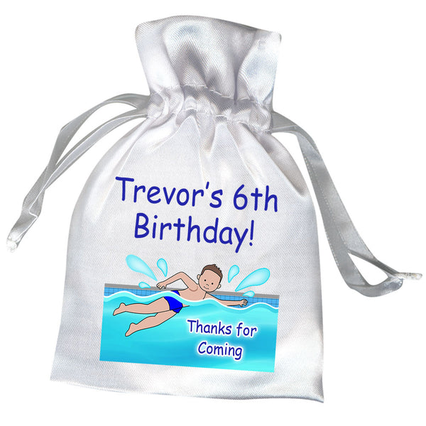 Swimming Boy Pool Party Favor Bag