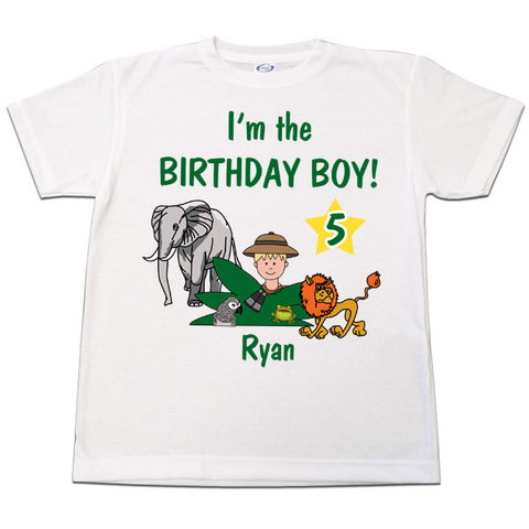 Jungle Safari Boy Birthday T Shirt