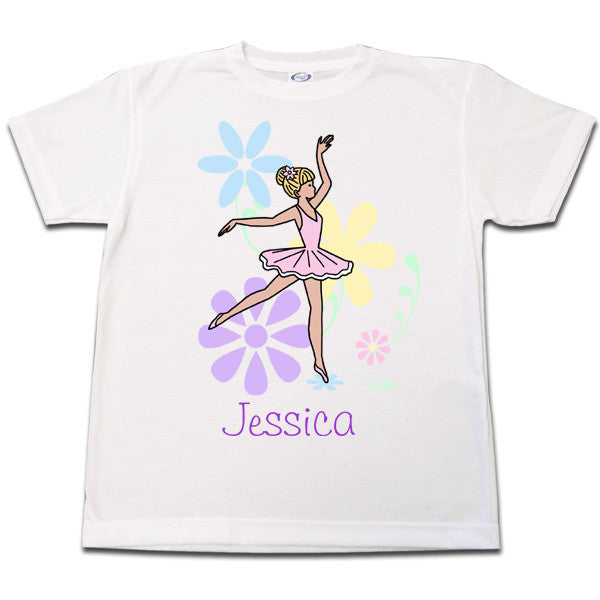 Ballet or Dance T Shirt - Dainty Floral Ballerina