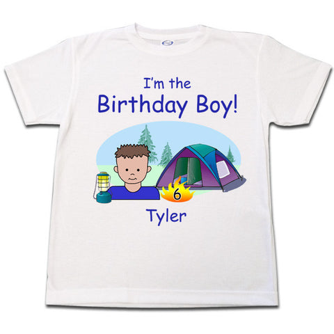 Camping Kid Birthday T Shirt - Boy