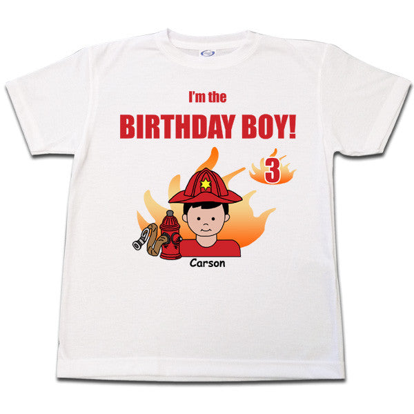 Firefighter Birthday T Shirt - Boy