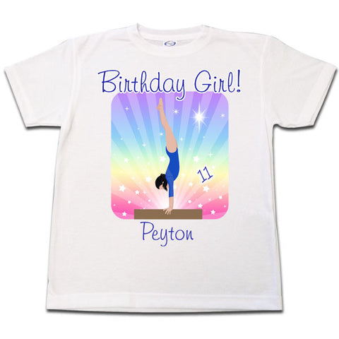 Gymnastics Dreams Birthday T Shirt - Beam Design