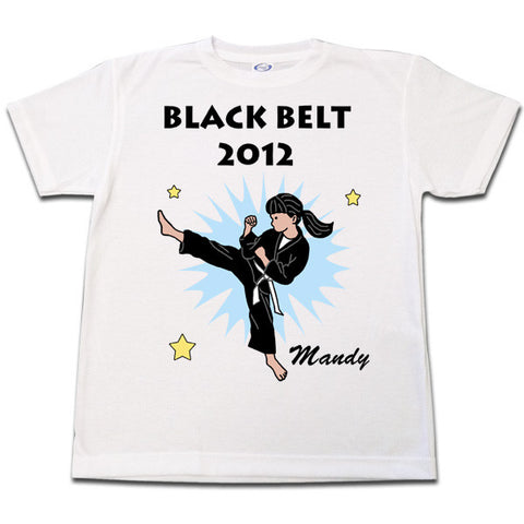Karate or Martial Arts Girl T-Shirt - Kick Design