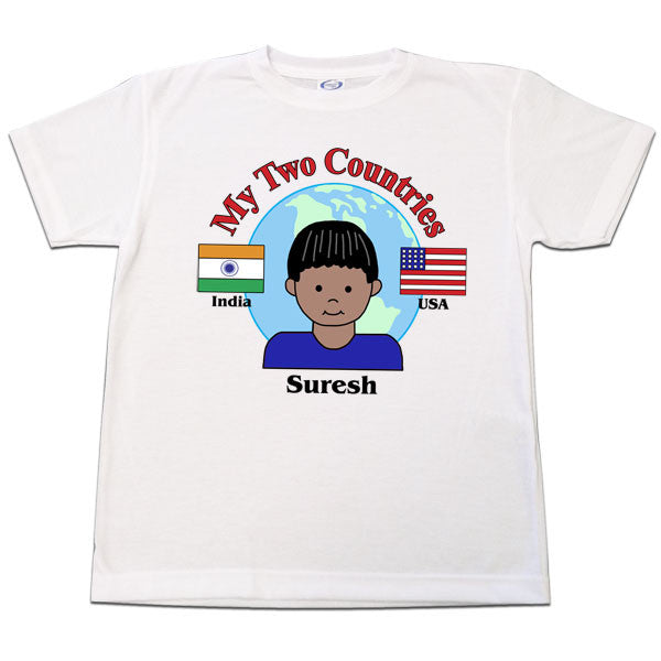 My Two Countries Adoption or Heritage T Shirt  -  Boy