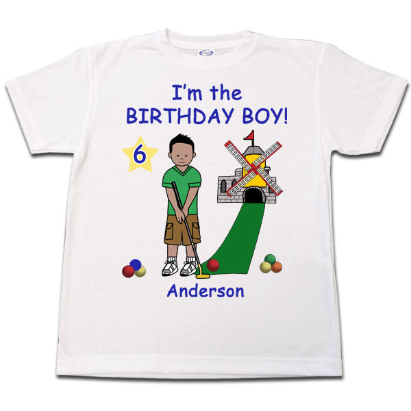 Mini Golf Birthday T Shirt (Design 2) - Boy