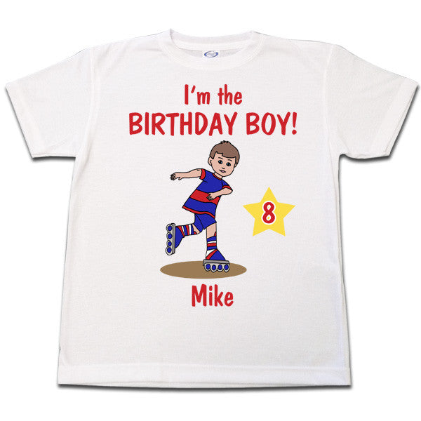 Roller Skating Boy Birthday T Shirt