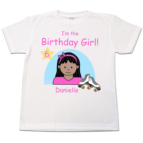 Roller Skating Kid Birthday T Shirt - Girl