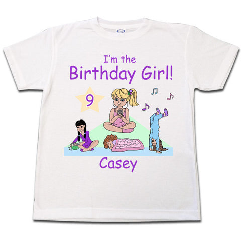 Sleepover Birthday T Shirt for Girls, Personalized