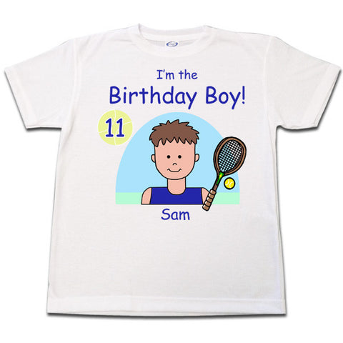 Tennis Kid Personalized Birthday T Shirt - Boy