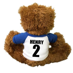 Back of Personalized Baseball Teddy Bear