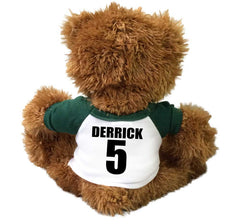 Personalized Soccer Teddy Bear - Back - brown tummy bear