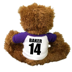 Back of Personalized Football Teddy Bear