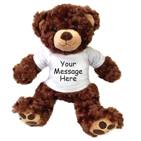 Personalized Teddy Bear - 13 inch Vera Bear, Dark Brown