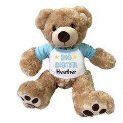 Big Sister Teddy Bear - Personalized 13" Honey Vera Bear Blue