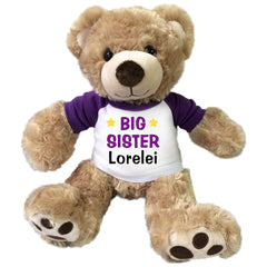Big Sister Teddy Bear - Personalized 13" Honey Vera Bear Purple