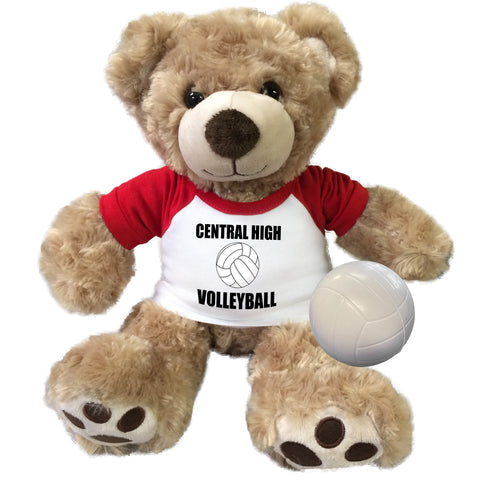 Personalized Volleyball Teddy Bear - 13" Honey Vera Bear